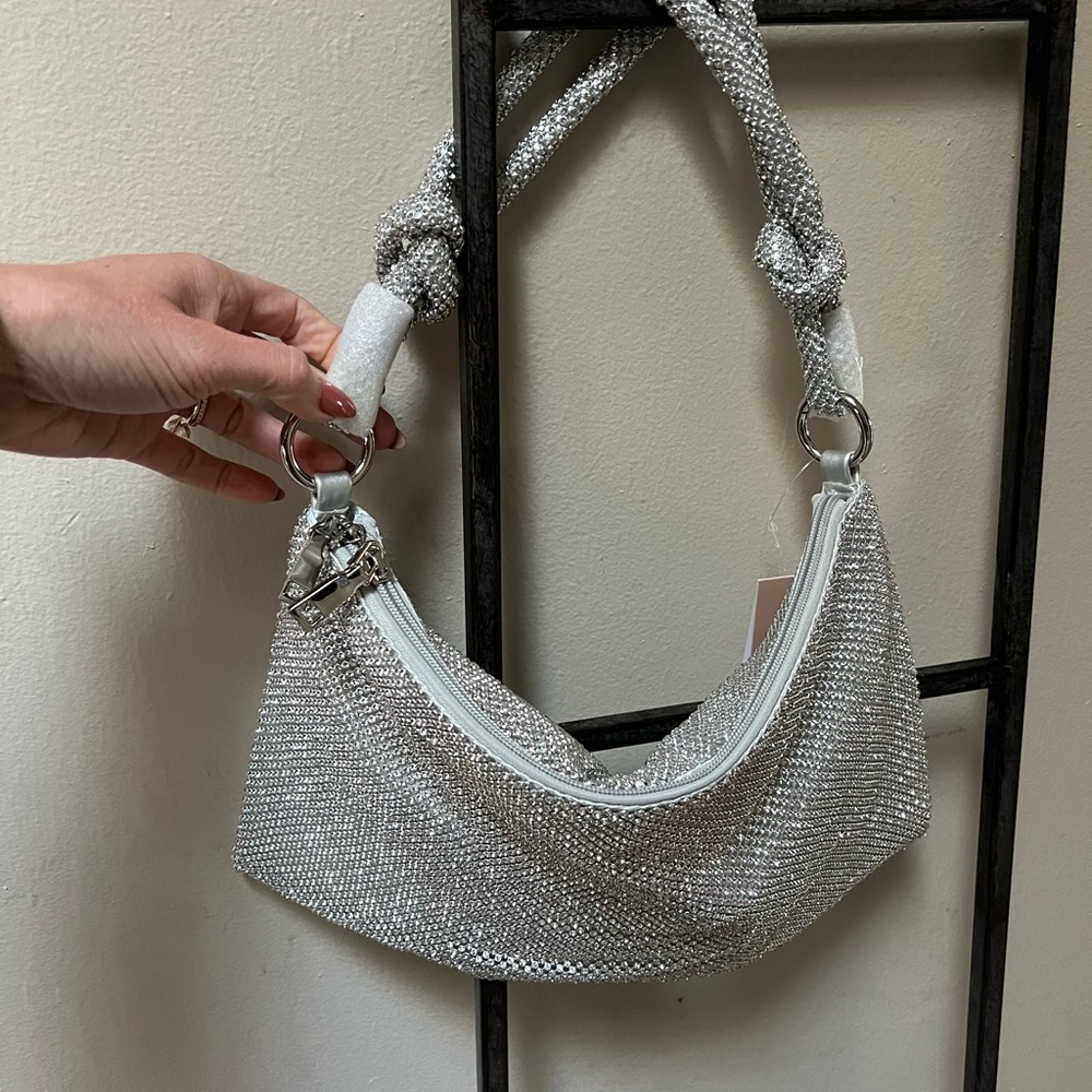 NWT SOLD OUT Rhinestone Mesh Handbag - Picture 4 of 6